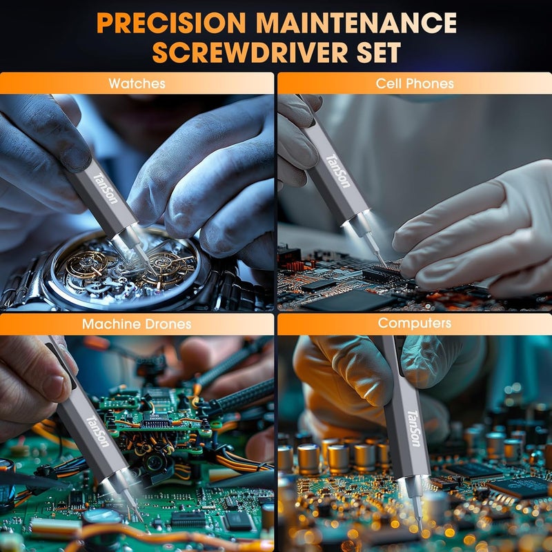 Tanso Mini Electric Screwdriver Set,3.7V Precision Screwdriver Set 66 in 1 Magnetic Drill,HD Display,5 Torque Settings,4 LED Lights, Portable Repair Tool Kit for Computer,Phone, Watch,Camer,Glasses - Image 5